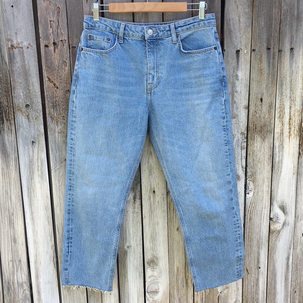 New Topshop High Waist Straight Leg Jean Blue 8
